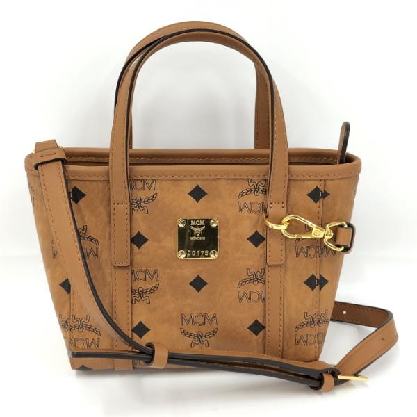 MCM ハンドバッグ トート ショルダーバッグ 2way ヴィセトス ブラウン MCM（エムシーエム） トップジップ ショッパー 2WAYバッグ ヴィセトス