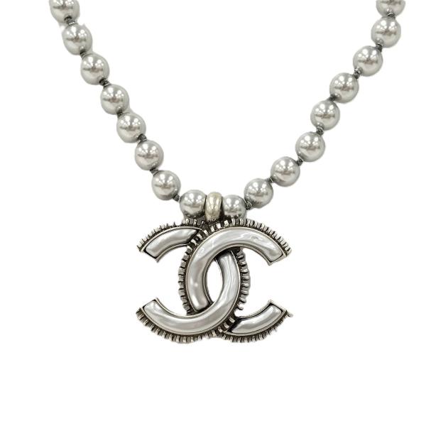 CHANEL ネックレス ココマーク フェイクパール GP メッキ