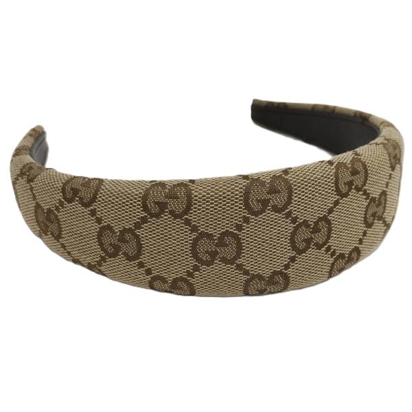 GUCCI（グッチ） カチューシャ ヘアバンド GGキャンバス ベージュ系