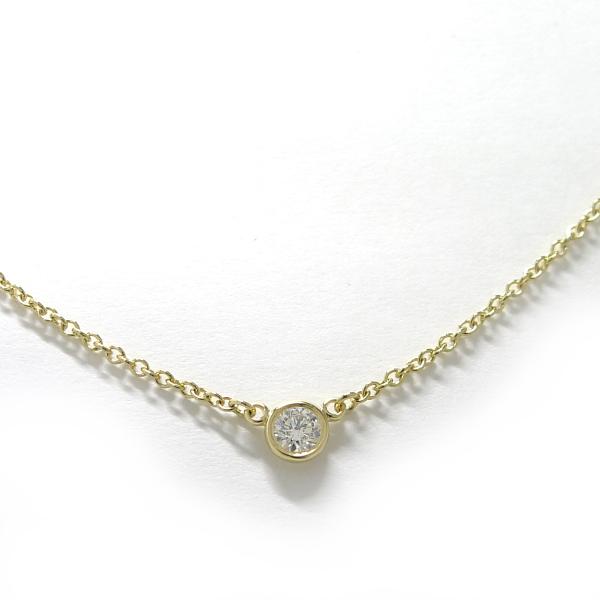 【極美品】♡K18ティファニーバイザヤードイエローゴールドダイヤモンド1P TIFFANY&Co.（ティファニー） ネックレス バイザヤード 750YG K18YG