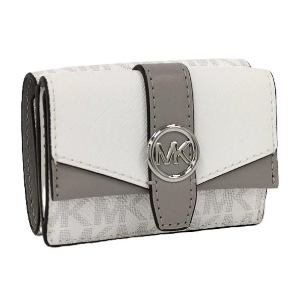 KORS MKシグネチャー柄 【超美品】　MICHAEL 三つ折り財布 ホワイト