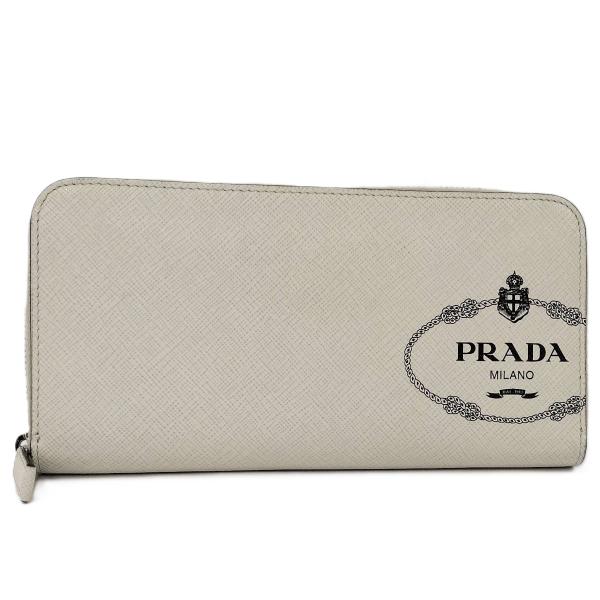 PRADA（プラダ） ラウンドファスナー 長財布 PVC ホワイト 2ML317 : JJ