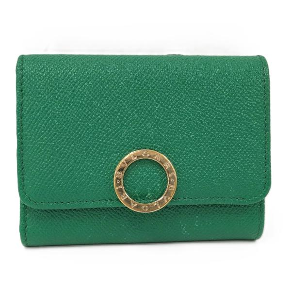 BVLGARI（ブルガリ） 三つ折り財布 レザー グリーン 293761 : JJ