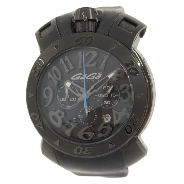 GaGa MILANO マヌアーレ 48 クロノグラフ メンズ腕時計 SS クオーツ