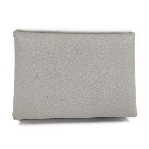 s*i様 HERMES カルヴィ デュオ グレー ライトグレー HERMES（エルメス） カルヴィ デュオ レザー グレー系 B刻印 : JJ