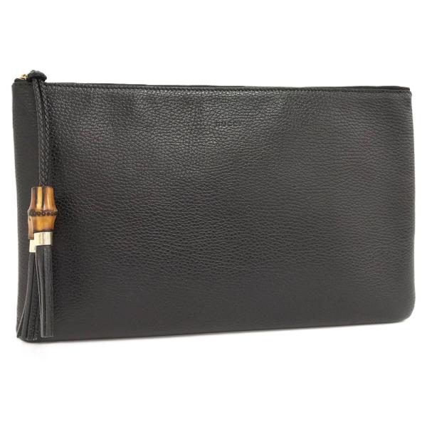 GUCCI（グッチ） バンブー クラッチバッグ レザー ブラック 449653