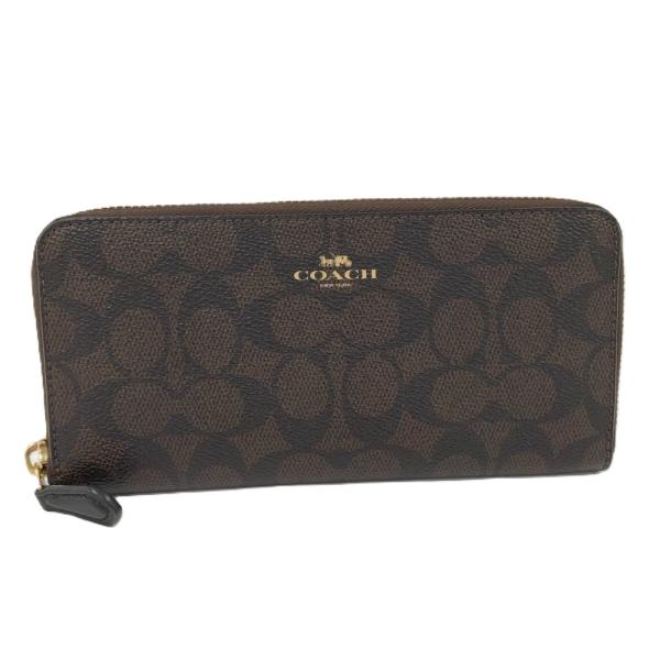 COACH（コーチ） ラウンドファスナー長財布 シグネチャー レザー