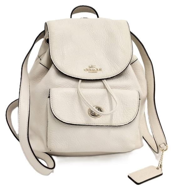 COACH（コーチ） ミニリュック レザー アイボリー オフホワイト F37621 