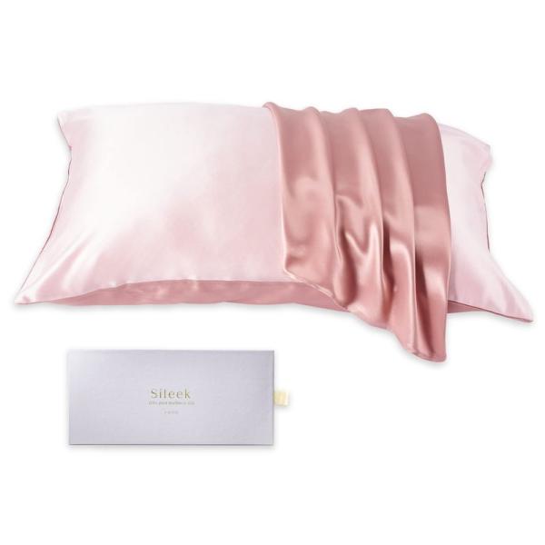 Sileek シルク枕カバー バイカラー まくらカバー 両面シルク100％ 上質Sileek-silk6A 摩擦軽減 美肌 美髪 快眠 寝癖