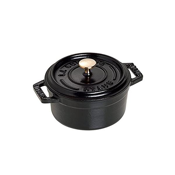 staub ストウブ  ミニ ピコ ココット ラウンド ブラック 10cm  小さい 両手 鋳物 ホーロー 鍋 日本正規販売品