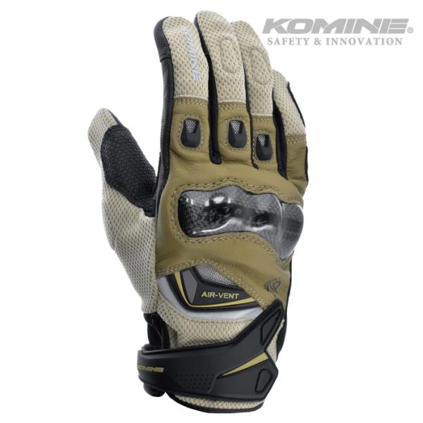 [コミネ] バイク用 グローブ GK-224 カーボンプロテクトレザーメッシュグローブ BROWN M コミネ（Komine） メッシュグローブ GK-224 BEIGE カーボンプロテクト