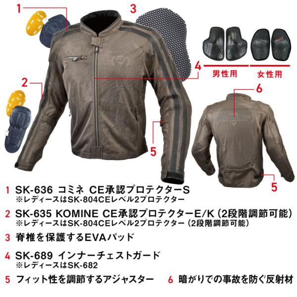 コミネ JK-119 フルメッシュジャケット-シン 2017春夏モデル KOMINE 07-119 バイク/ジャケット/メッシュ/スポーティー