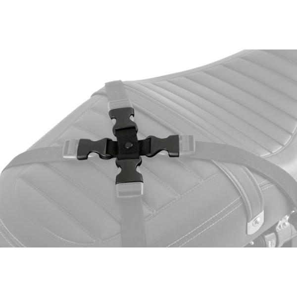 イガヤ製シートバッグ付属品のスペアです。車体とシートバッグを固定するベルトをX字にまとめるベルト 1個（全モデル共通品）