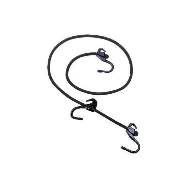 最強フックで荷物をがっちりホールド● 対応性向上!…狭い場所でも確実にかけられるスリムなフック。● 耐久性向上!…樹脂＋金属フックの採用で強度アップで信頼性も向上!■ 色・材質：ブラック■ サイズ：100cm