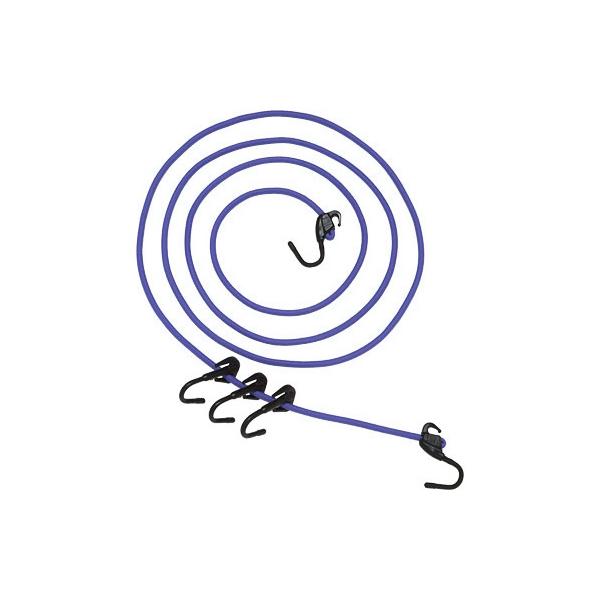 最強フックで荷物をがっちりホールド● 対応性向上!…狭い場所でも確実にかけられるスリムなフック。● 耐久性向上!…樹脂＋金属フックの採用で強度アップで信頼性も向上!■ 色・材質：ブルー■ サイズ：300cm