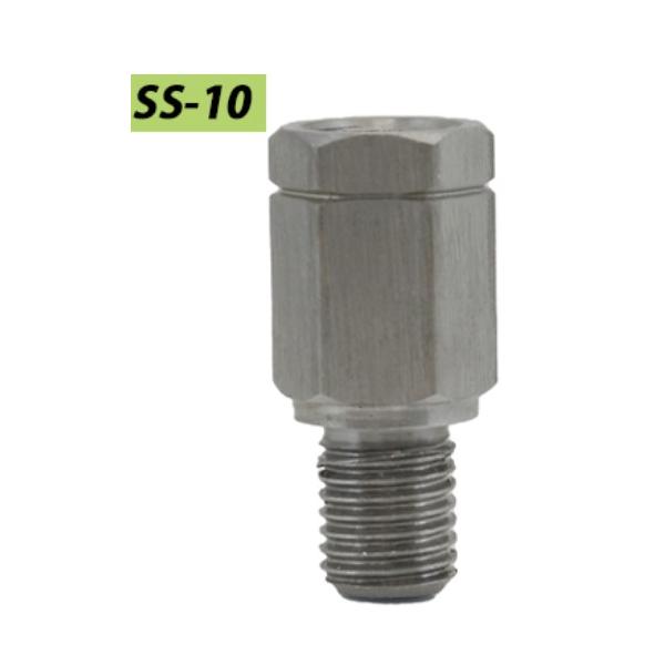 サビに強いステンレスアダプター● カウルに覆われたハンドルに取付けられるスリムサイズのミラーアダプター。● 様々なシチュエーションに対応する、10種類をラインナップ。■ ネジ径：10mm逆ネジ→10mm正ネジ■ ネジピッチ：上側1.25■ ...