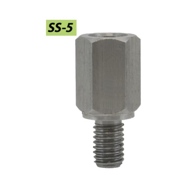 サビに強いステンレスアダプター● カウルに覆われたハンドルに取付けられるスリムサイズのミラーアダプター。● 様々なシチュエーションに対応する、10種類をラインナップ。■ ネジ径：10mm正ネジ→8mm正ネジ■ ネジピッチ：上側1.25■ ネ...