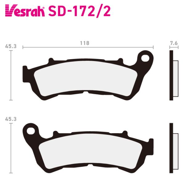 Vesrah ベスラ SD-172-2 レジンブレーキパッド バイク ホンダ CBF160