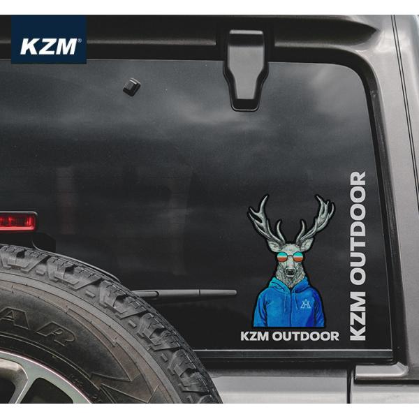 KZM 車両用デカールステッカーL デカール CAR DECAL STICKER Lサイズ アウトドア キャンプ おしゃれ 海 山 レジャー 海水浴 ギフト プレゼント キャンプ