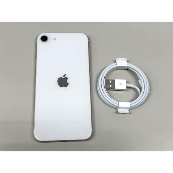 新品同様品 電池100% iPhone SE(第３世代) 64GB スターライト SIMフリー 純正ライトニングケーブル付き