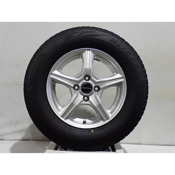 【中古】185/70R14 スタッドレスタイヤ アルミホイール 4本セット ブリヂストン ブリザックVRX2 1455+39-4H100 ブリヂストン バルミナ （ 14インチ 185/70-14 ）
