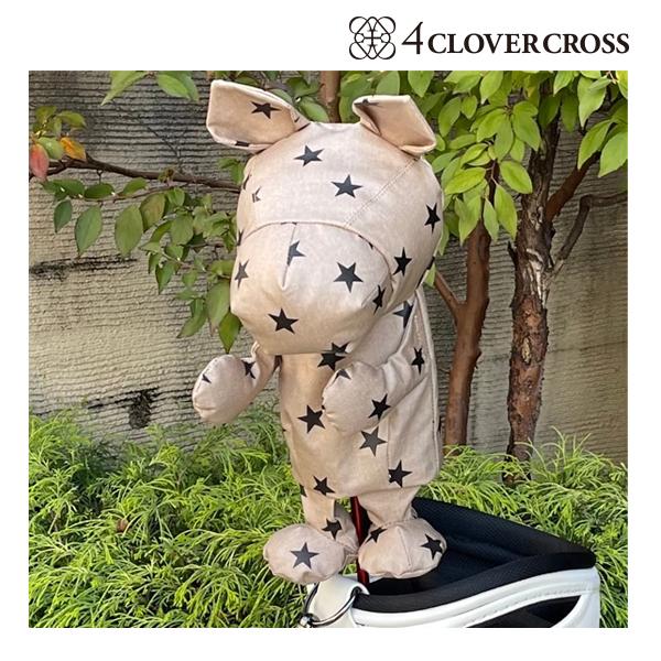 4クローバークロス パンドル ヘッドカバー【 Star pandle Beige made 