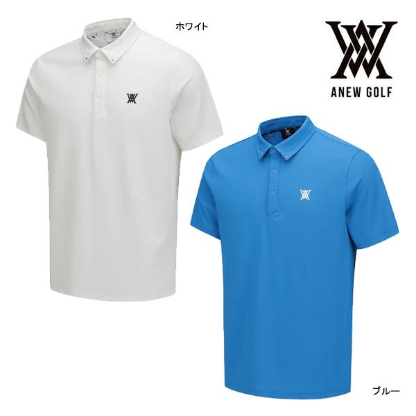 ANEW GOLF アニューゴルフ 半袖 ポロシャツ スリーブロゴ M ホワイト