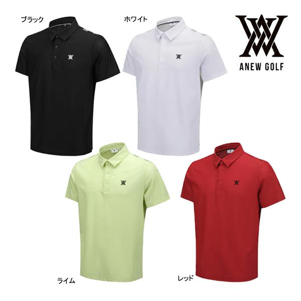 ANEW GOLF アニューゴルフ 半袖 ポロシャツ スリーブロゴ M ホワイト