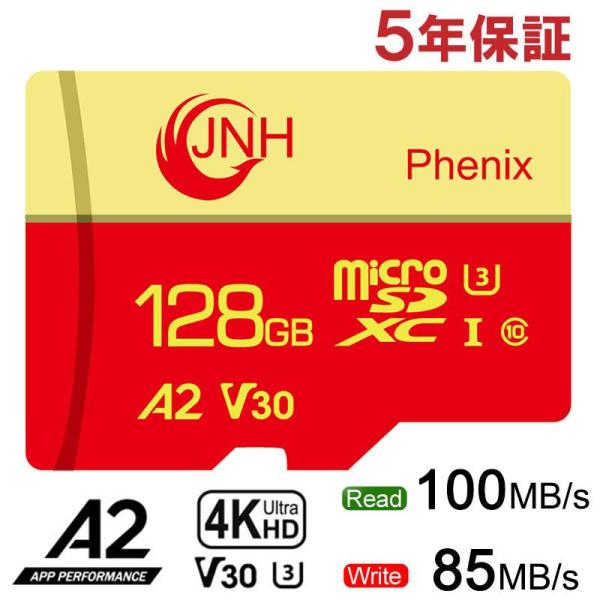 マイクロsdカード microSDXC 128GB JNH R:100MB/s W:85MB/s Class10 UHS-I U3 V30 4K Ultra HD A2 microSDカードNintendo Switch対応 5年保証 JN3310A2G2