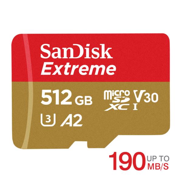 microSDXC 512GB SanDisk サンディスク UHS-I U3 V30 A2 4K R:160MB/s W:90MB/s SDSQXA1-512G-GN6MN海外向けパッケージ  翌日配達対応 Nintendo Switch対応