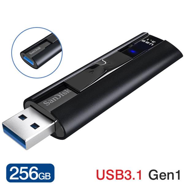 Seagate Seagate 特別価格256GB SanDisk サンディスク USBメモリー ExtremePro USB3.1(Gen 1) 対応  R:420MB/s W380MB/s スライド式 海外リテール SDCZ880-256G-G46並行輸入 