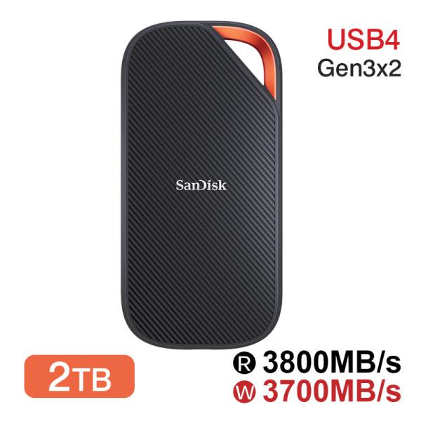 SanDisk ポータブルSSD 2TB USB4 Gen 3x2 R:3800MB/s W:3700MB/s SanDisk ポータブルSSD 2TB USB4 Gen 3x2 R:3800MB/s W:3700MB/s