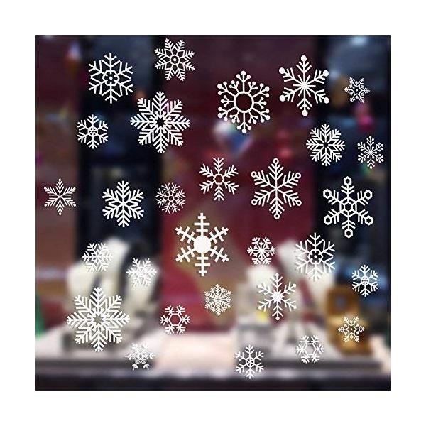 CINECE クリスマス 静電ステッカー ウォールステッカー 窓ステッカー 雪 クリスマスツリー merry christmas (1)