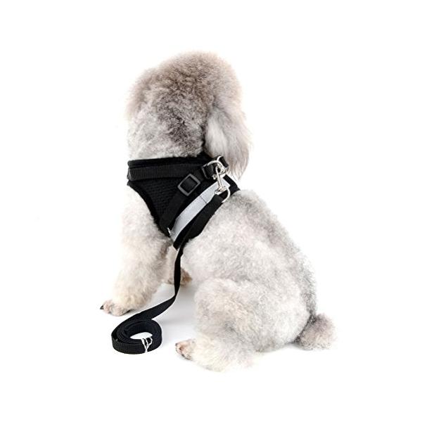 ZUNEA 犬用 ハーネス 小型犬 猫用 ハーネス リード セット 子犬 メッシュ 胴輪 通気性 反射テープ 安全 軽量 ベスト 調節可能 簡単