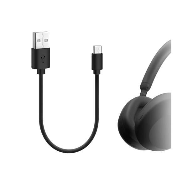 Geekria USB ヘッドフォン ショート充電ケーブル ソニー Sony WH-1000XM6 WH-1000XM5 WH-1000XM4