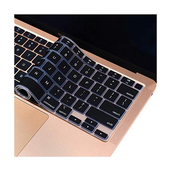 MacBook Air 33.8 cm A2337 M1用シリコンキーボードカバースキン 2020年11月発売 米国レイアウト 超薄型プロテクタ