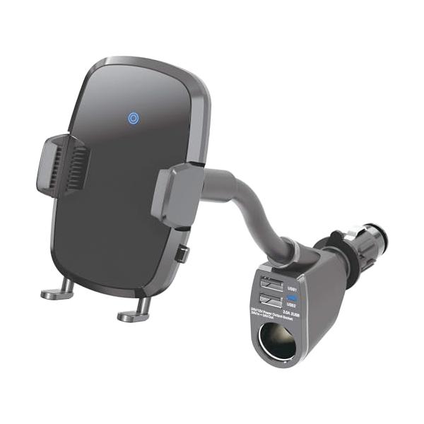 他サイト： ペルシード(Pellucid) 車内用品 スマホホルダー 自動開閉ワイヤレス充電ホルダーフレキシブルBK PPH2046の商品画像