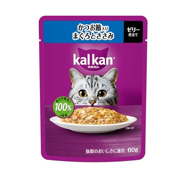 カルカン パウチ 1歳から 60g×12袋 かつお節入りまぐろとささみ 成猫用 ウェットフード キャットフード 総合栄養食 水分補給 猫 kal