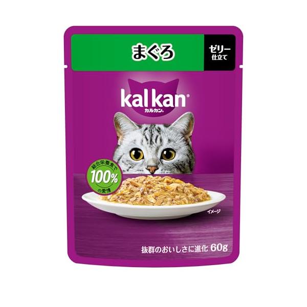 他サイト： カルカン パウチ 1歳から 60g×12袋 まぐろ 成猫用 ウェットフード キャットフード 総合栄養食 水分補給 猫 kal kan お試しの商品画像