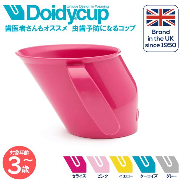 Doidy Cup | ドイディーカップ 赤ちゃん コップ飲み練習 ナナメ設計 こぼれにくい 両手ハンドル付き デンタルケア むし歯予防におすすめ そしゃく発達サポート