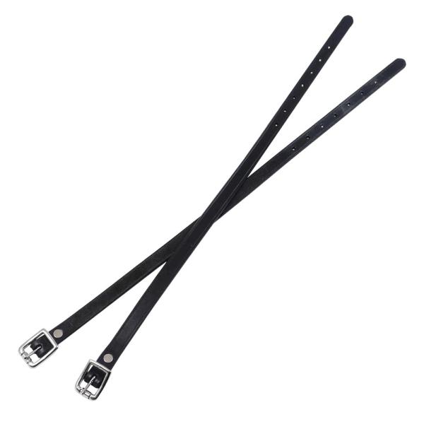 しっかりした丈夫な革で作られた拍車ベルトです（左右セット）。2cm間隔で7つの通し穴が開いています。カラー：ブラック（黒）大きさ：長さ47cm×幅1.2cm（ベルト穴の範囲は30〜42cm革の厚さ：2.5mm程度◆◆商品の発送について◆◆こ...