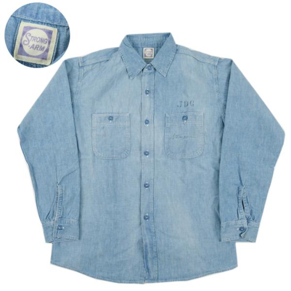 ウエアハウス ジョングラッコー 長袖 フラワー ストライプ シャツ ホワイト joenet_johngluckow-jg-05