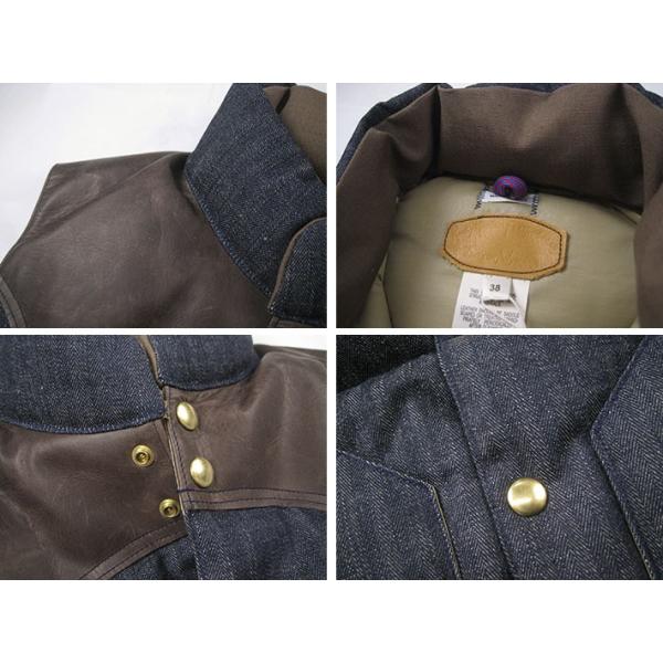 WAREHOUSE/ウエアハウス ダウンベスト INDIGO HBT DOWN VEST ROCKY MOUNTAIN × WAREHOUSE