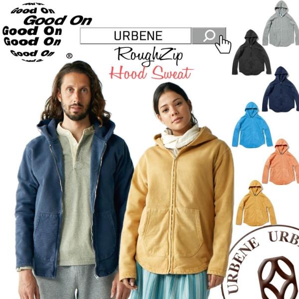 グッドオン 長袖 メンズパーカー Good On レディース ラフジップフードスウェットパーカー ピグメントダイ 激安通販専門店 おしゃれ