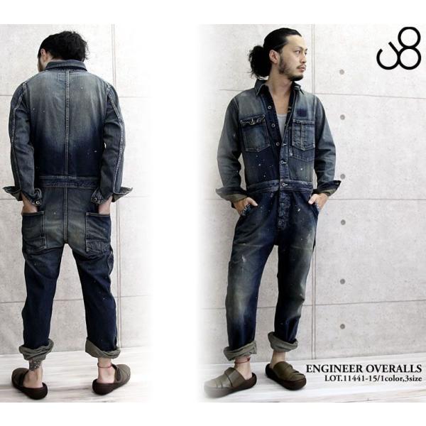 JOHNBULLから 12.5オンスデニムオールインワンが登場。12.5オンスのデニムを使用したデニムオールインワン。ワークテイストな印象のつなぎのデザインをスタイリッシュなシルエットに落とし込み、古着の様なナチュラルな加工に仕上げています...