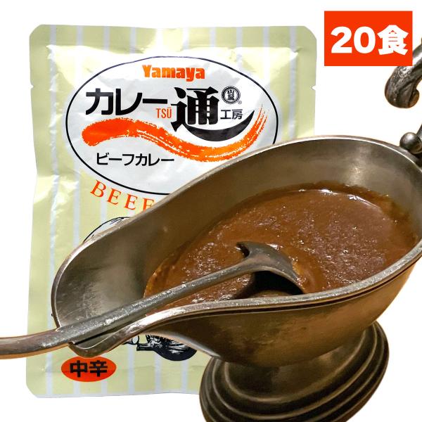 秘伝配合 カレー通 ビーフカレー レトルトカレー 中辛 200g×20食 セット 詰め合わせ