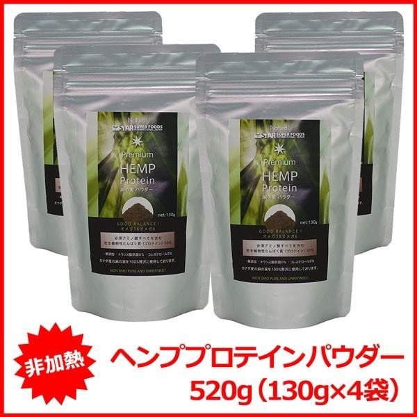 ヘンププロテインパウダー 非加熱 520g(130g×4袋)