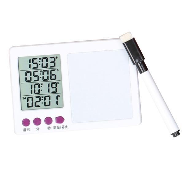 ■タイマー商品型番：VM-0010表示方法：液晶4桁表示×4段タイマー機能：カウントダウン、カウントアップ方式セット時間：最大59分59秒、最小１秒アラーム時間、アラーム音：ボタンプッシュ時まで材質：本体、ボタンABS樹脂サイズ：H90×W...