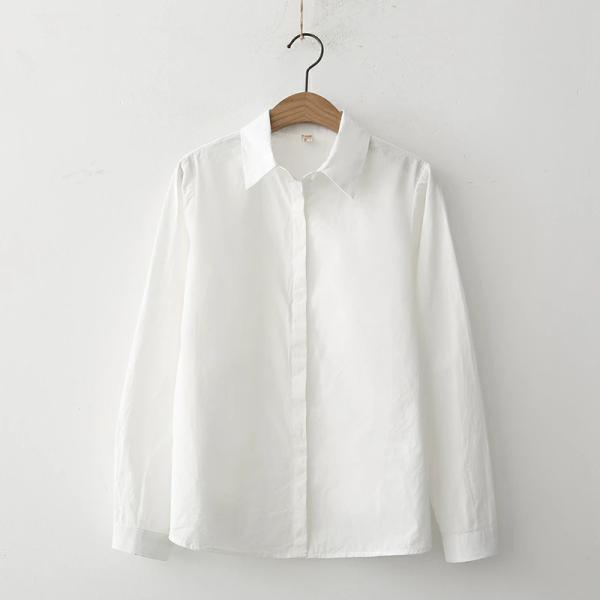 白シャツ ブラウス レディース 長袖 シャツ スーツ コットン　インナー オフィス ビジネス 事務服 制服 リクルート おしゃれ ワイシャツ 白 無地 ホワイト　可愛