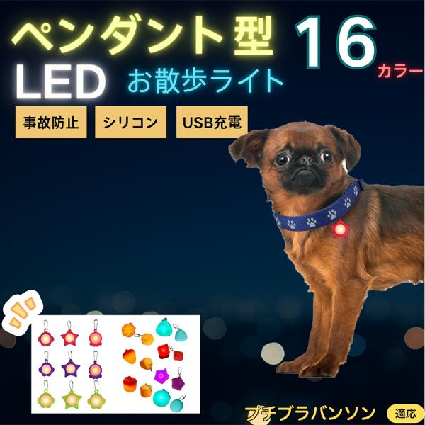適応ペットプチブラバンソン犬 プチブラ商品名　LEDお散歩ライト商品説明　夜間の視認性を高めて事故防止。軽量シリコンで首輪やハーネスに装着可。防滴で雨でも安心。Type-C充電、常灯／低速点滅／高速点滅の切替。花形・星形・三角形など全16色...